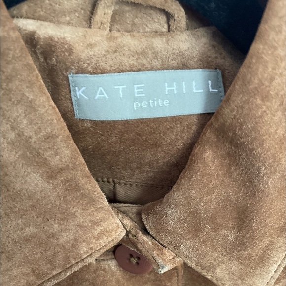 Kate Hill Petite Suede Button Front Jacket Western Boho Cowboy Tan Caramel color - Picture 3 of 7
